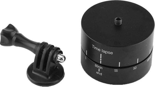 360 Grad Rotierender Zeitraffer Stabilisator Stativadapter für GoPro und iPhone in Schwarz - Bild 1