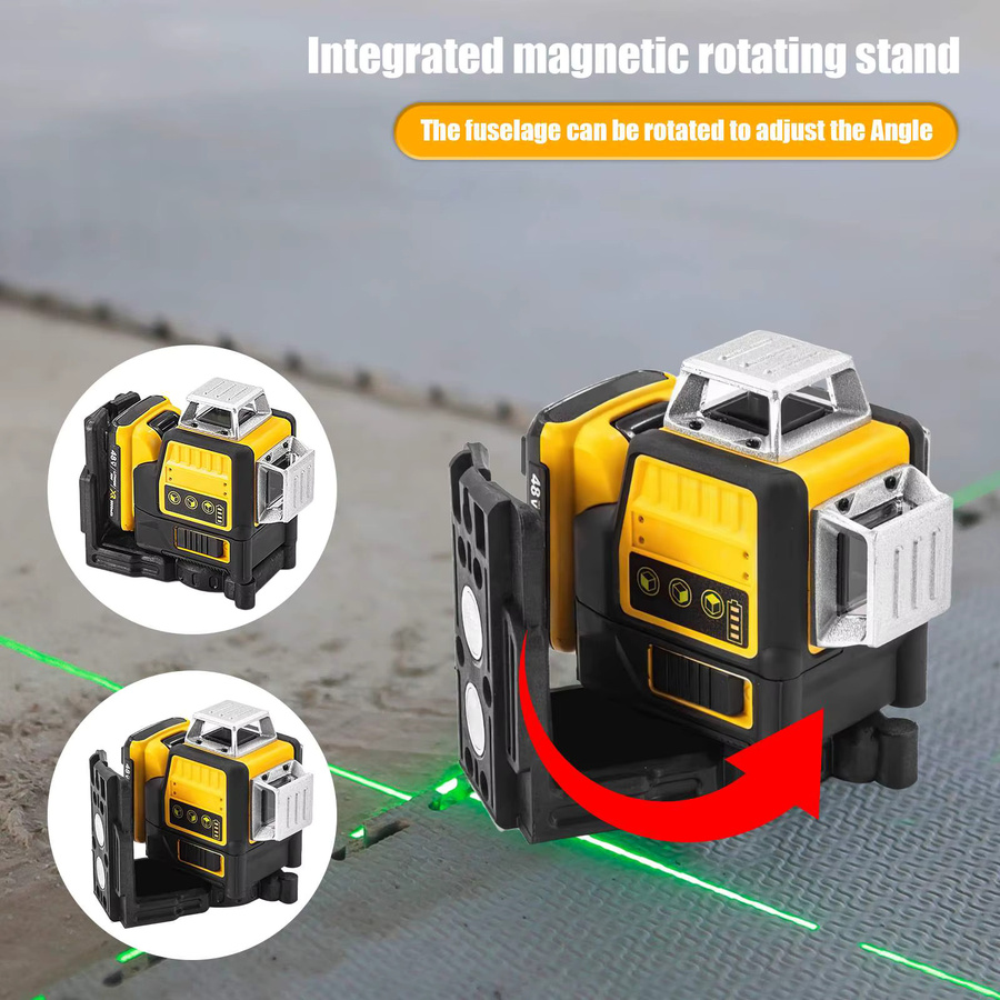 DeWalt 12 Linien 3D Laser-Wasserwaage mit grünem Strahl, selbstnivellierend, 360 Grad horizontal und vertikal, kompatibel mit DeWalt 20V Akku - Bild 3