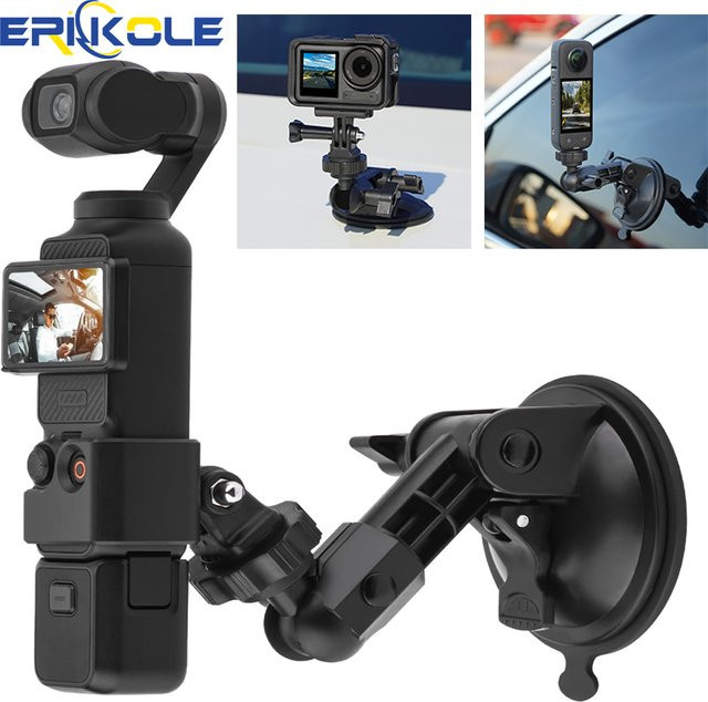 DJI Osmo Pocket 3 Autohalterungsadapter in Schwarz – Saugnapf-Erweiterungshalterung für GoPro Hero und Insta360 Action-Kameras - Bild 1