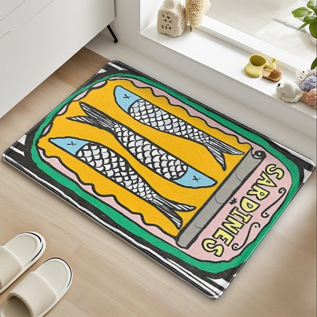 VIKAMA Kreativer Teppich im Fisch-Design, Mehrfarbig, Weiche Fußmatte für Badezimmer, Küche, Schlafzimmer oder Wohnzimmer - Bild 1