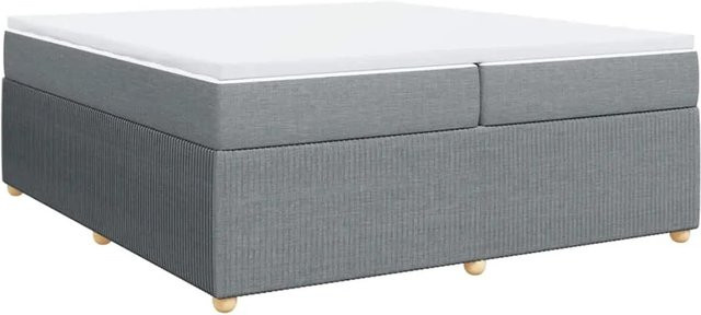vidaXL Boxspringbett mit Matratze und Taschenfederkern in Hellgrau, B/T: 200 x 200 cm - Bild 1