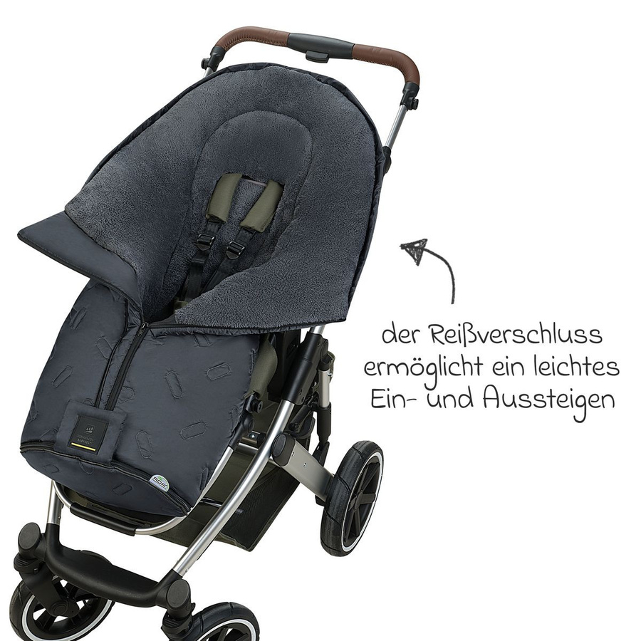 Odenwälder Fleece-Fußsack Oskar für Buggy, Sport- und Kinderwagen in Anthrazit - Bild 3