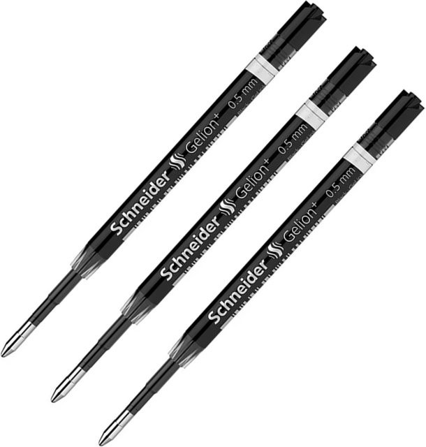 Schneider Gelion+ G2 Gelschreiberminen für einziehbare Schreibstifte, 3 Stück, 0,5 mm, Schwarz - Bild 1