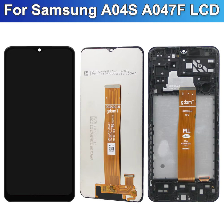 Samsung A04s Ersatzdisplay mit 6,5 Zoll AMOLED Touchscreen Digitizer in Schwarz für Samsung A047F und A047F/DS - Bild 2