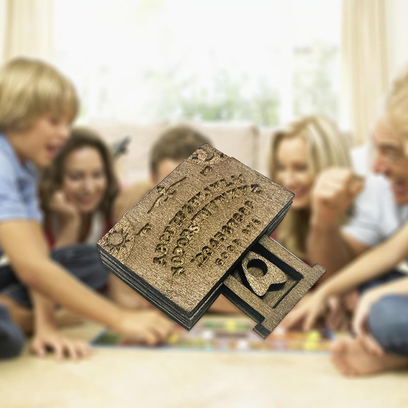 Handgefertigtes Mini-Ouija-Brett aus Holz mit Schublade im Vintage-Design von chenxiaogang - Bild 5