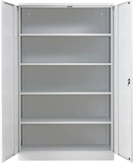PROREGAL Stahlschrank Bee in Lichtgrau mit 6 verstellbaren Fachböden und Schloss, H x B x T: 195 x 120 x 50 cm - Bild 1