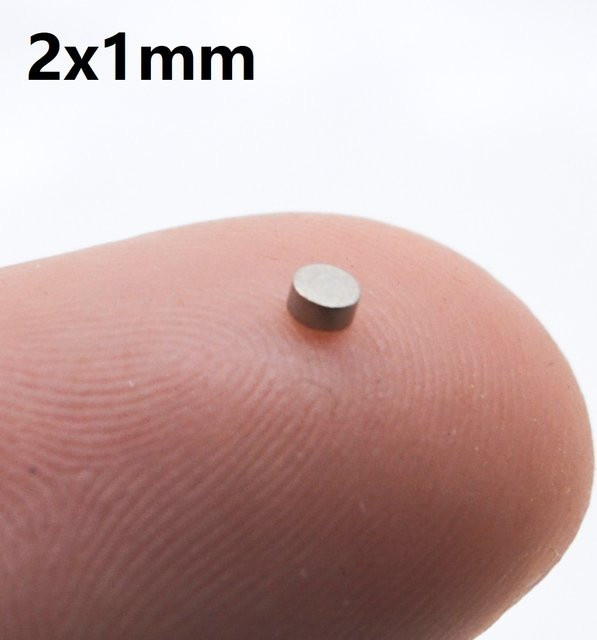 Runde Kühlschrankmagnete aus Metall in Silber, Durchmesser: 2 mm, Höhe: 1 mm - Bild 1
