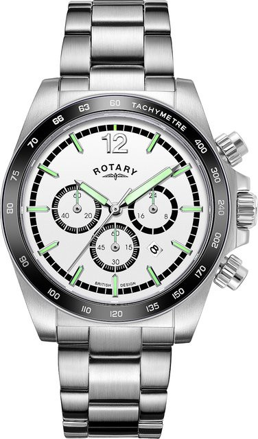 Rotary Chronograph, Quarz, Edelstahl, Silber, 41 mm, Herren - Bild 1
