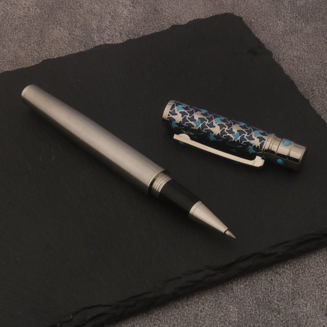 Eleganter Luxus-Rollerball-Stift aus Metall mit blauer Tinte für Büro und Schule - Bild 1