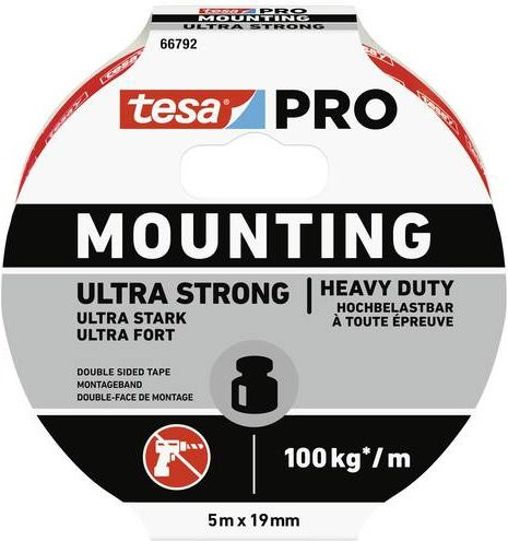 tesa Mounting PRO Ultra Strong Montageband Weiß B: 19 mm, L: 5 m - Bild 1
