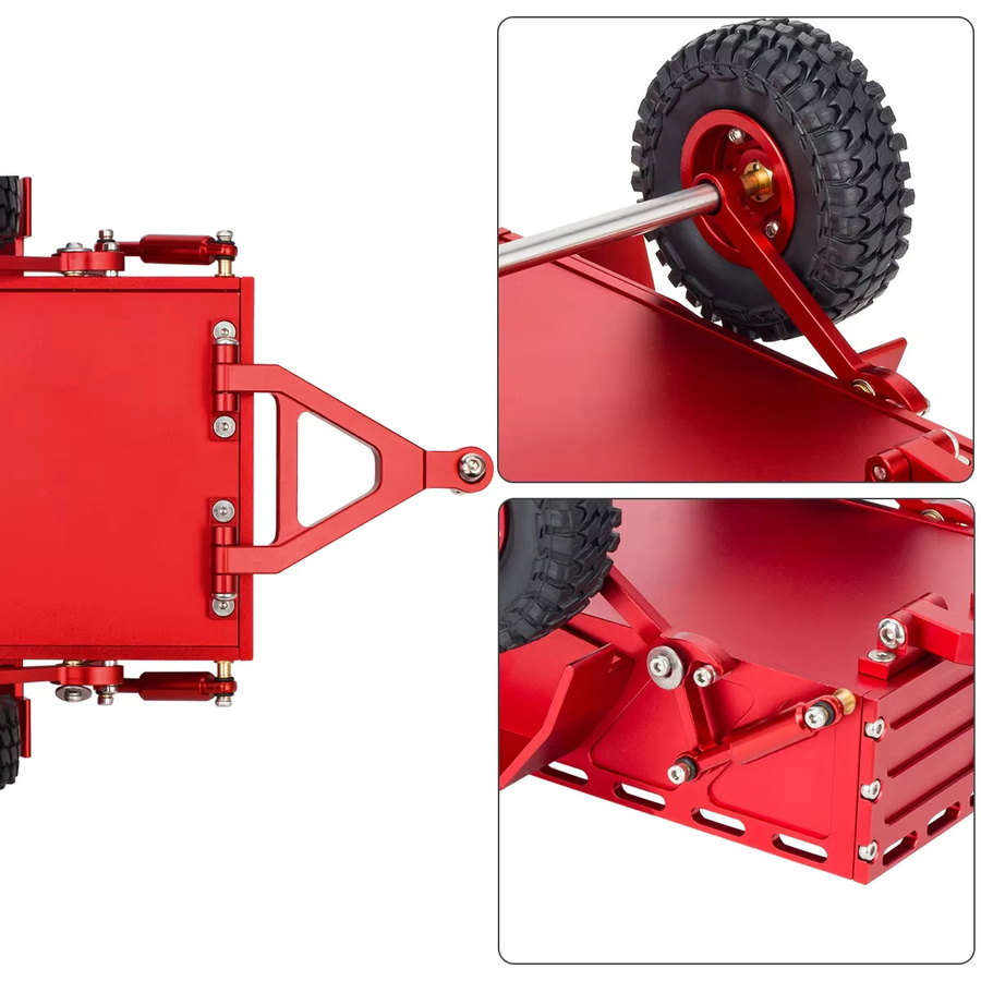 MALOM RC TRX4M Aluminium-Allzweckanhänger mit Anhängerkupplung, 1:18, Metall - Bild 2