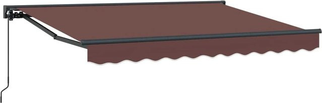 vidaXL Manuelle Markise mit Kurbel in Braun und Anthrazit, B: 350 cm, T: 200 cm - Bild 1