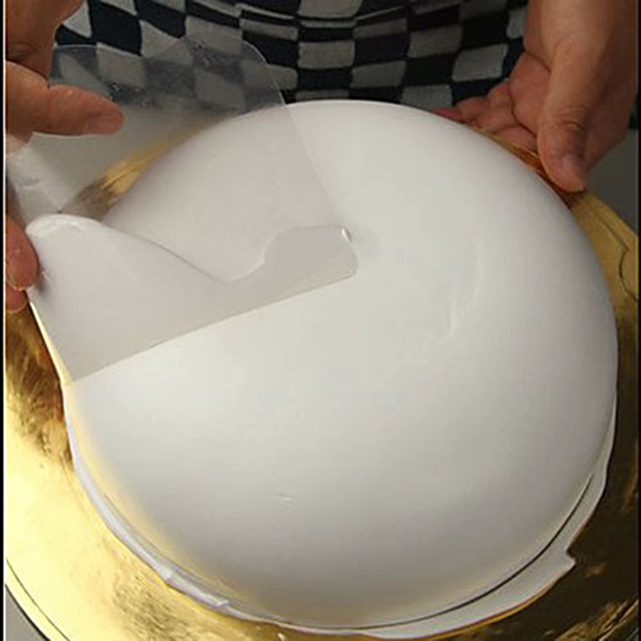 APWIKOGER Teigschaber Set aus transparentem Kunststoff mit glatter und gezackter Kante für Kuchen, Creme und Fondant - Bild 3