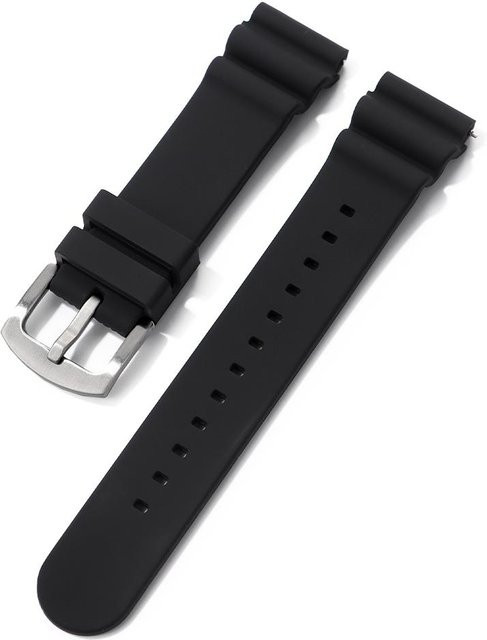 TolTales Uhrenarmband Silikon, Edelstahl, schwarz, Herren - Bild 1
