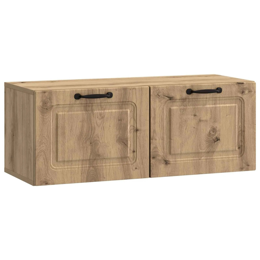 vidaXL Wandmontierter TV-Schrank Artisan-Eiche in Braun mit Scharniertüren und Regalböden, B/T/H: 78,5 x 31 x 30 cm - Bild 2