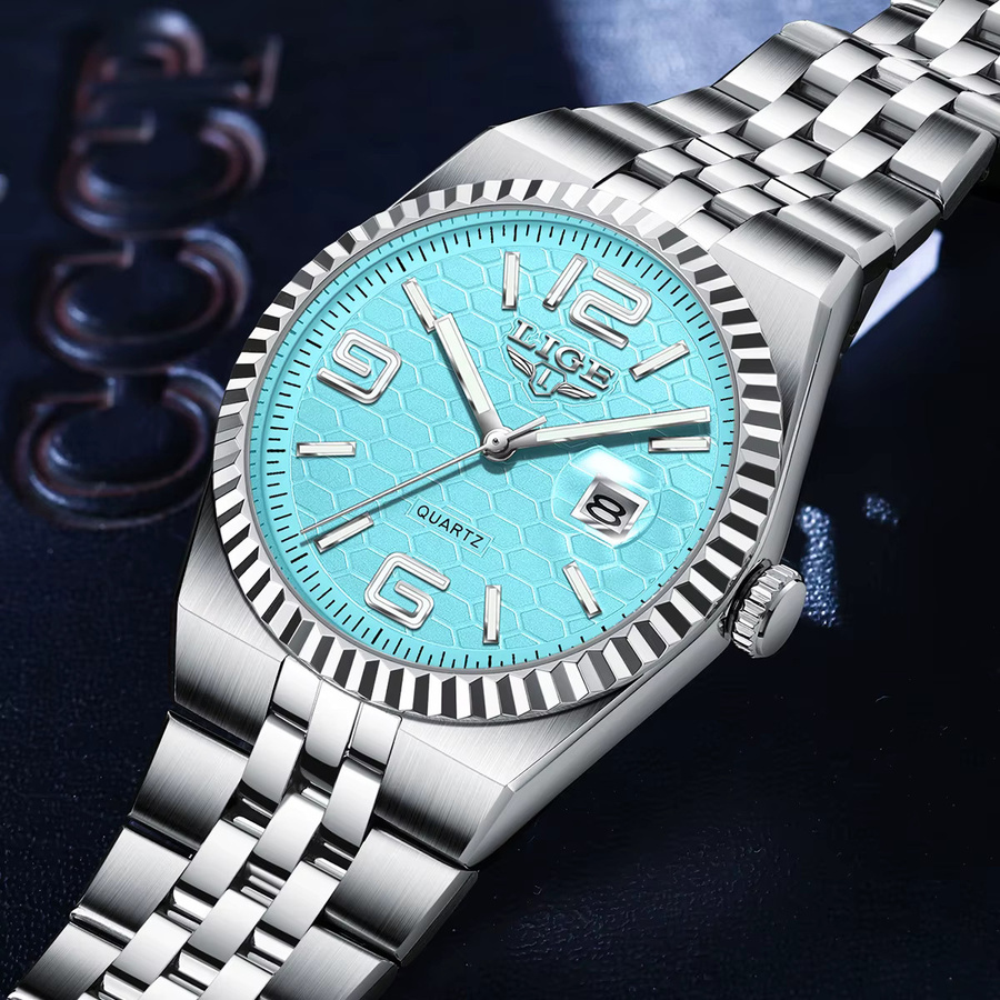 LIGE Armbanduhr Edelstahl, Quarz, Datum, Herren - Bild 3