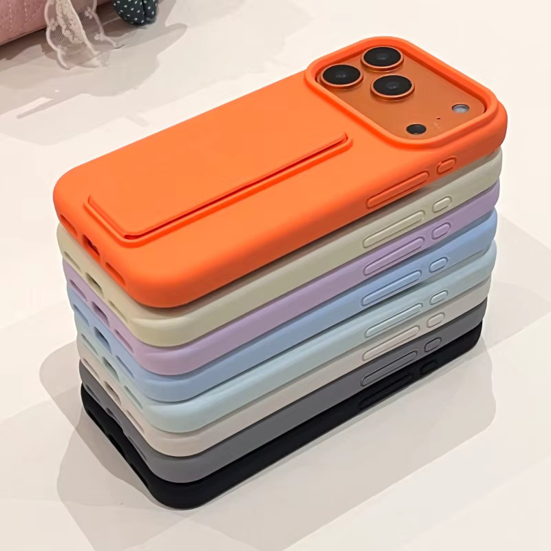 Original Liquid Bracket Folding Handyhülle für Apple iPhone 11 bis 17 Pro Max in Grau, stoßfeste und glatte Schutzhülle - Bild 2
