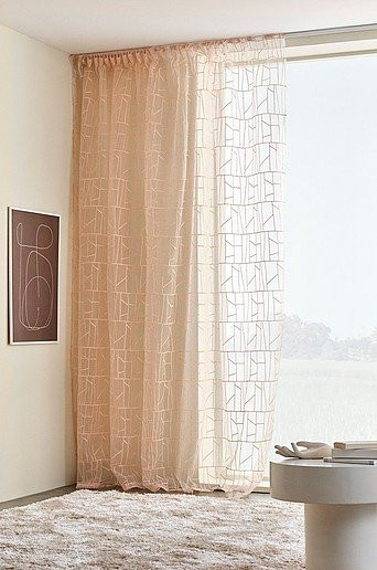 Jotex Multifunktionsgardine mit Grafikdesign in Pink und Beige, 1 Schal, transparent, Polyester, Breite: 140 cm - Bild 1