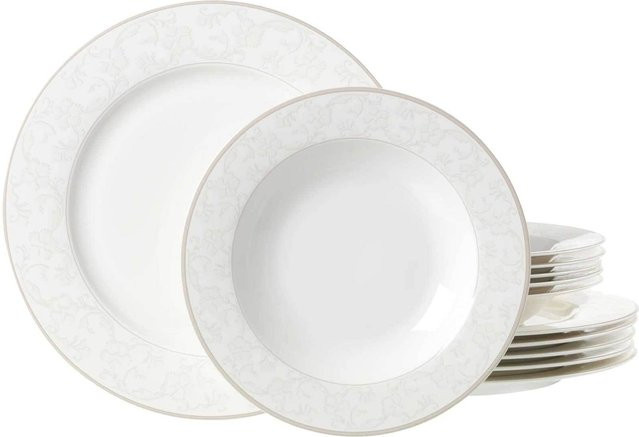 Ritzenhoff & Breker Tafelservice Isabella aus Porzellan, 12er Set, Floral, Weiß - Bild 1