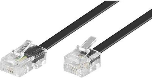 Goobay Analoges Telefon Anschlusskabel mit RJ45- und RJ11-Stecker in Schwarz, Länge: 3,00 m - Bild 1