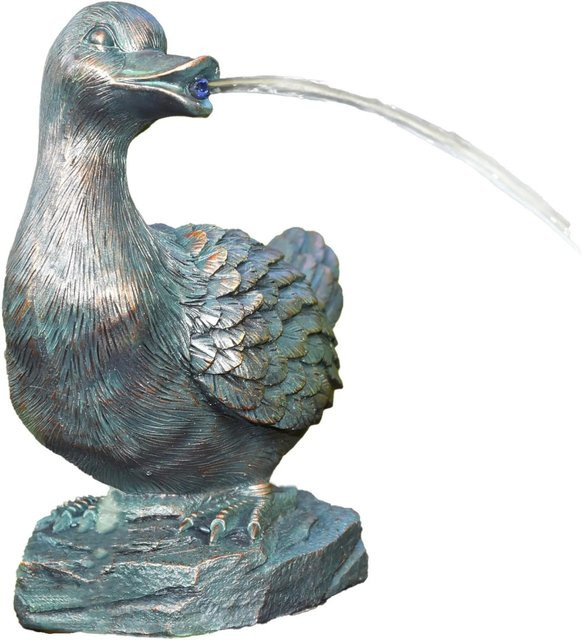 Heissner Teichfigur Ente in Bronze aus Polyresin, B/T/H: 25 x 15 x 30 cm - Bild 1