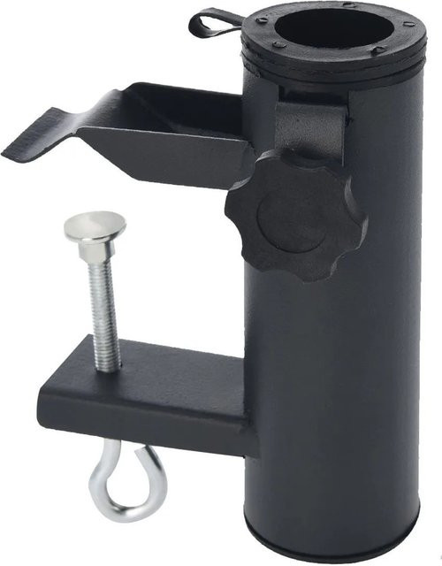 Lex Balkon Sonnenschirmhalter aus Metall mit Adapterring in Schwarz - Bild 1
