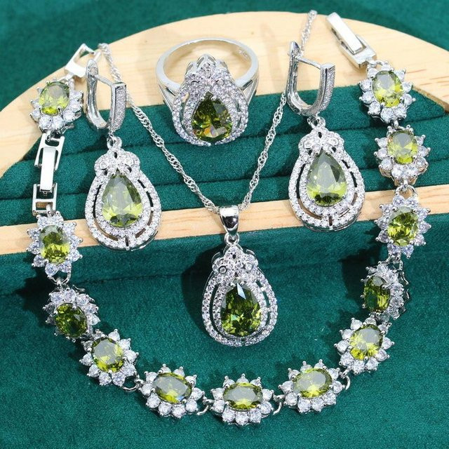 YIRAN Jewelry Schmuckset, Kupfer, Zirkonia, grau, Unisex - Bild 1