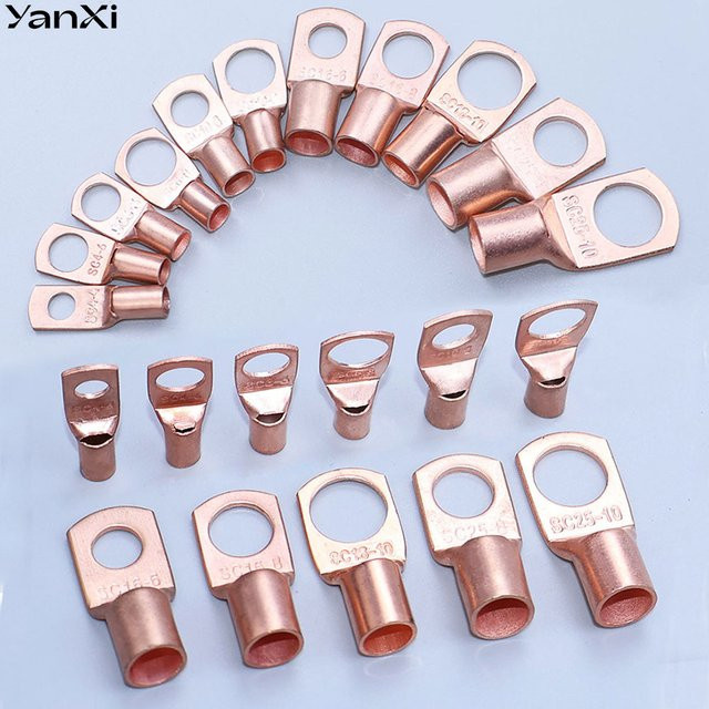 YanXi Kupfer-Ringkabelverbinder Set aus Messing in Silber, SC4 SC6 SC10 SC16 SC25 Elektrische Crimpklemmen - Bild 1