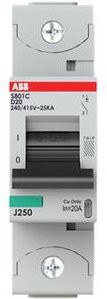 ABB S801C-D20 Leitungsschutzschalter 20A 230V grau - Bild 1
