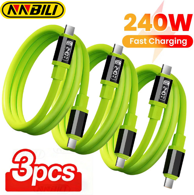 NNBILI USB-C zu USB-C PD Schnellladekabel 240W in Grün - Bild 1