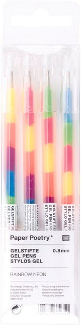 Rico Design Paper Poetry Gelstifte Multicolour Neon 0,8 mm 4er Set - Bild 1