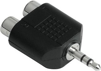 Hama Audio-Kurzadapter Stereo mit 3,5-mm-Klinken-Stecker auf 2x Cinch-Kupplung, Schwarz - Bild 1