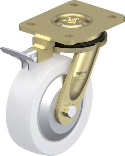 Blickle Lenkrolle LS-SPO 160K-FA-RI4 mit Feststeller in Weiß, Rad-Durchmesser: 16 cm, Tragfähigkeit: 850 kg - Bild 1