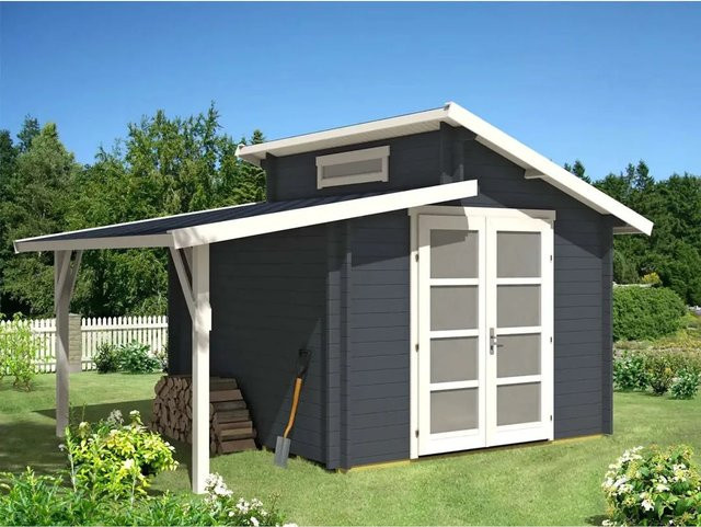 Alpholz Gartenhaus Aktiva Pultdach Unbehandelt B: 500 cm, T: 360 cm - Bild 1