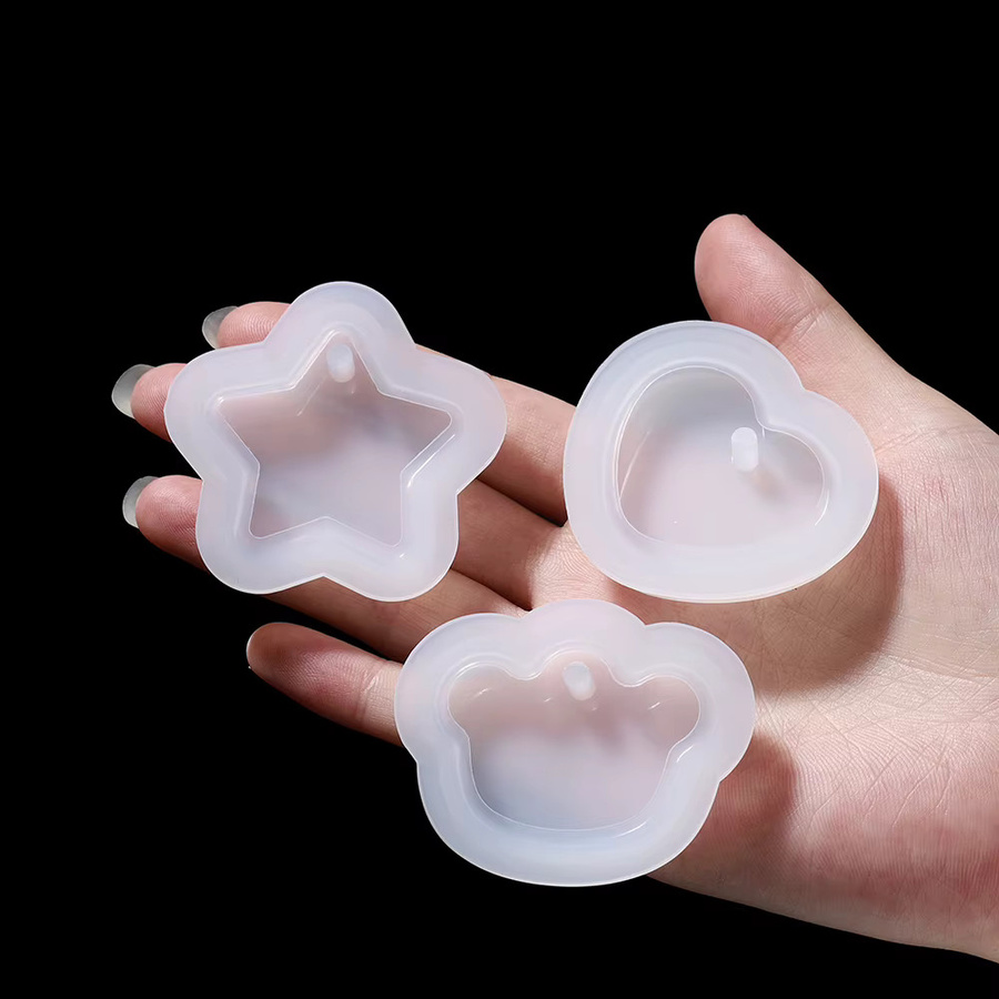 AGCFABS Anhänger Silikonform Herz Stern, Epoxidharz Gussform - Bild 2