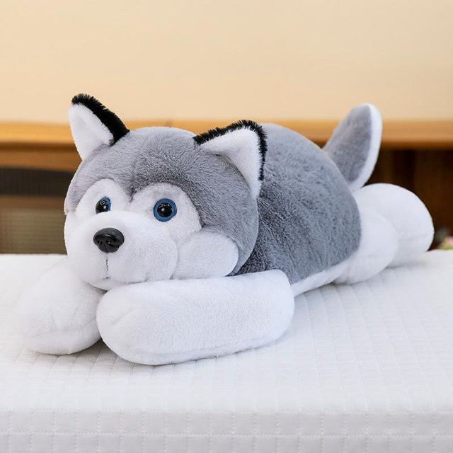 Husky Plüschtier, Schlafkissen, 70cm, Grau - Bild 1