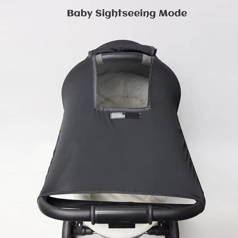 Universeller Sonnenschutz für Kinderwagen und Autositze mit UV-Schutz in Schwarz - Bild 2