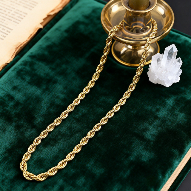 GINSTONELATE Halskette, Gold, 45-60 cm, Seil Kette, Unisex - Bild 1