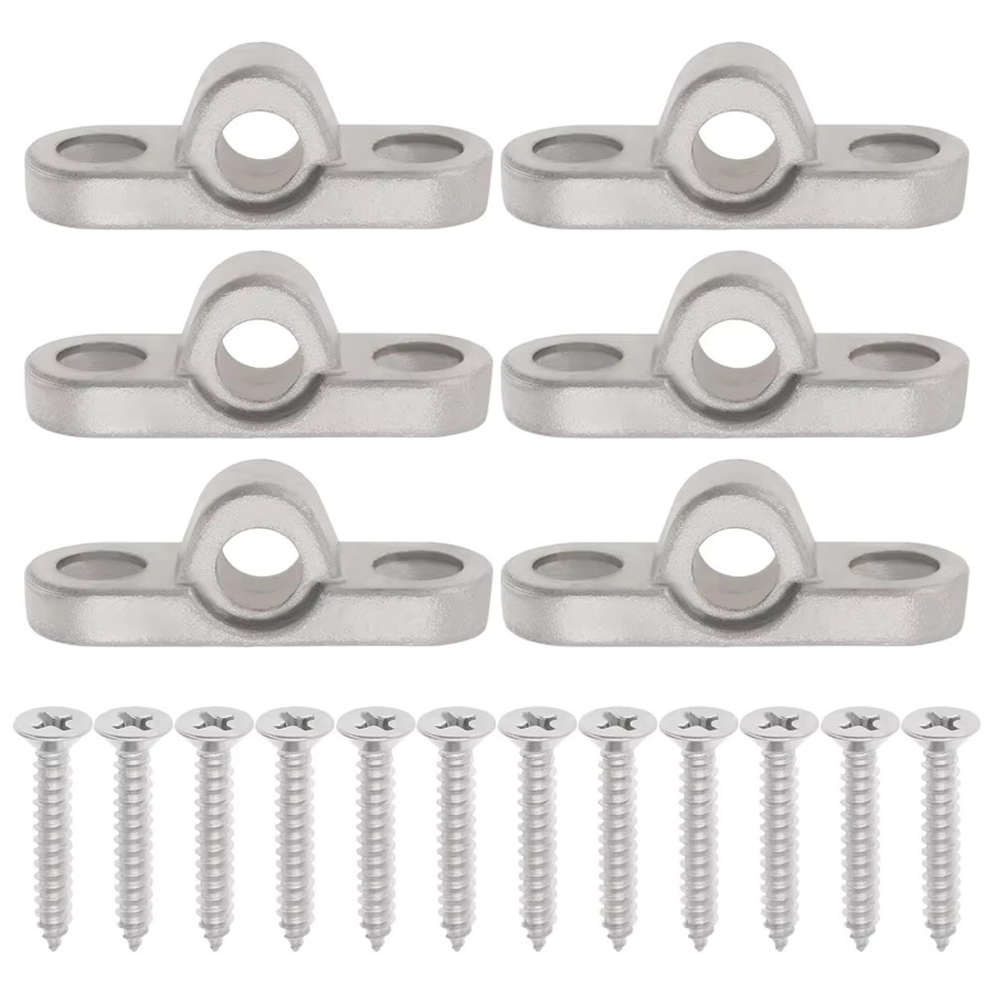 6er-Set Edelstahl Wandösen mit Schrauben für Caravan Markisen und Zelte in Silber - Bild 2