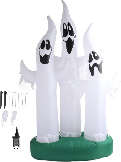Aimo Halloween Aufblasbare Geister-Dekoration mit LED-Licht, 3 weiße Geister für den Garten und Außenbereich, Höhe: 305 cm - Bild 1