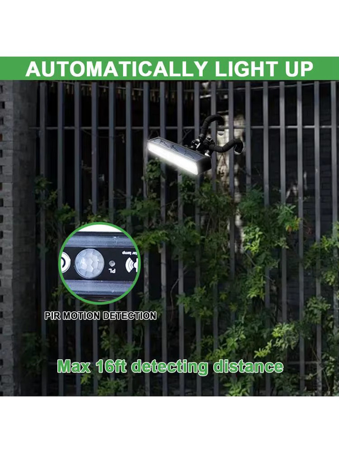 UMEXUS Solar-Bewegungsmelder-Leuchten für den Außenbereich, 36 LED Wandleuchten in Schwarz, wasserdichte Sicherheitsleuchten für Garten und Zaun, B/T/H: 4,06 x 4,06 x 2,28 cm - Bild 8