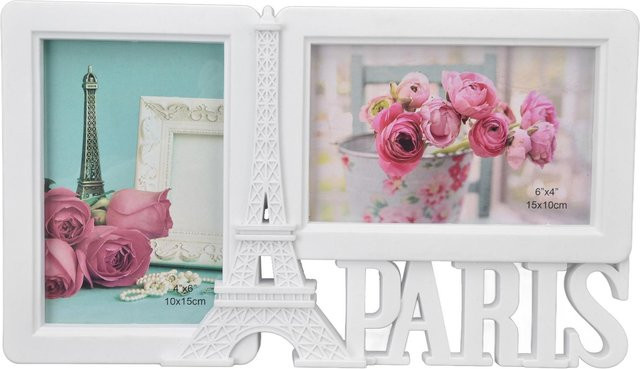 2er-Set Rechteckige Fotorahmen von CosyHome in Weiß für Hochzeitsbilder, modern und für den Tisch geeignet, Format: 10 x 15 cm - Bild 1