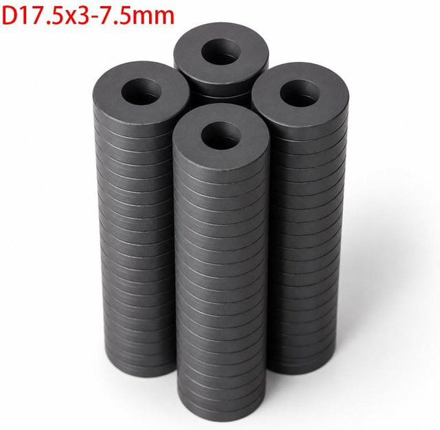 50 Stück Ferrit-Ringmagnete von Haven Home in Schwarz, runde Keramikmagnete mit Loch für Bastelarbeiten und Kühlschränke - Bild 1