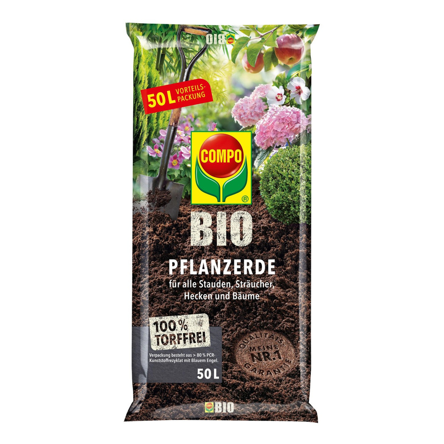 Compo Bio torffreie Pflanzerde für Stauden, Büsche, Hecken und Bäume 2.100 kg - Bild 2