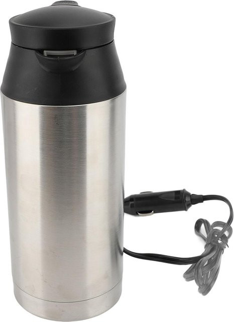 Koogeelife Tragbarer Auto Wasserkocher aus Edelstahl in Silber, 750 ml, Elektrischer Isolierter Kaffeebecher zum Kochen und Reisen - Bild 1