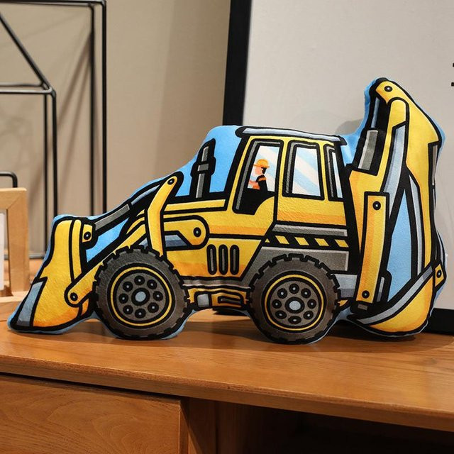 Cartoon-Bagger Lader LKW Stoffpuppe, Plüsch / Textil, 40cm, ab 14 Jahre - Bild 1
