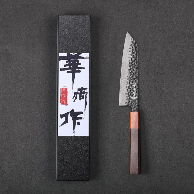 HUAYIGRAND Kiritsuke Bunka Kochmesser aus Damaststahl, handgeschmiedetes japanisches Chefmesser mit Holzgriff, 15,24 cm - Bild 1