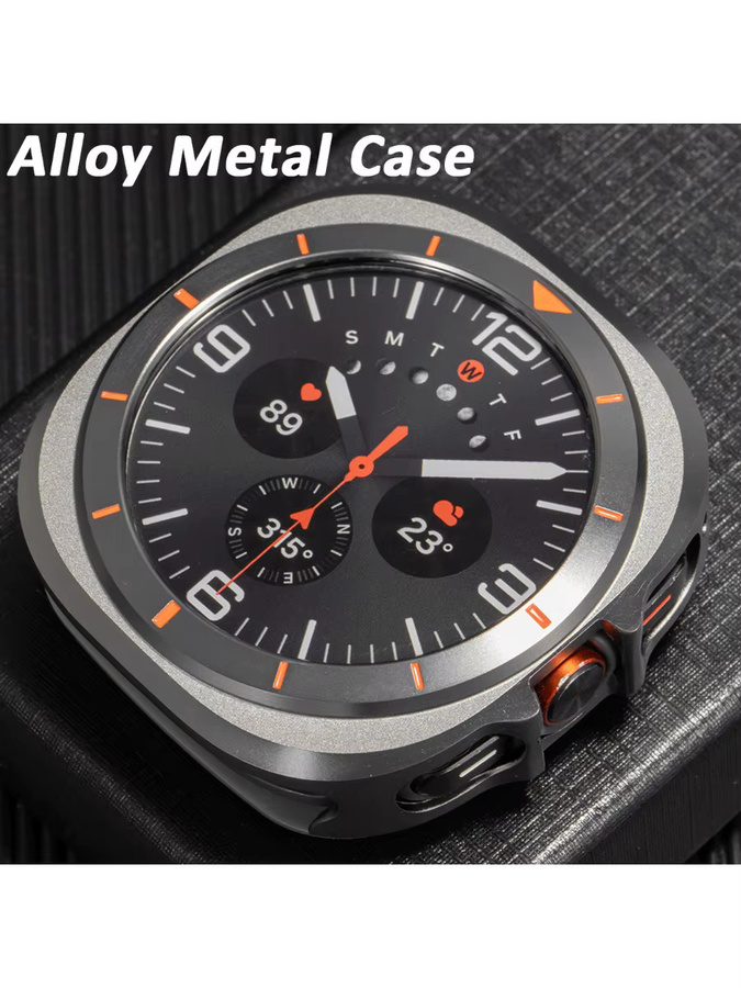 CAOWTAN Schutzhülle für Samsung Galaxy Watch Ultra 47 mm, Edelstahl, Weiß - Bild 5