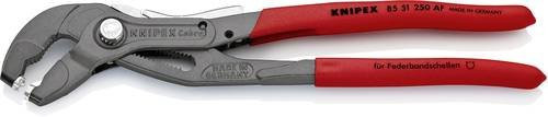 Knipex Federbandschellenzange 85 51 250 AF mit Feststeller, grau atramentiert mit rutschhemmendem Kunststoffüberzug - Bild 1