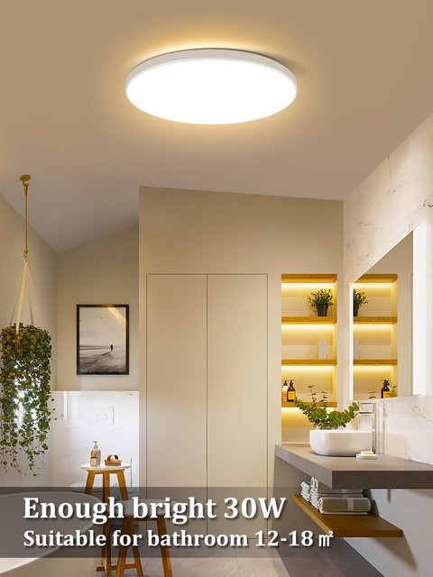 CANMEIJIA LED-Panel Deckenleuchte in Kreisform, weiße Pendelleuchte für Badezimmer und Küche - Bild 1